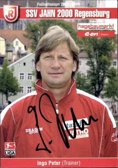 Autograph card coach Ingo Peter, SSV Jahn Regensburg, autograph