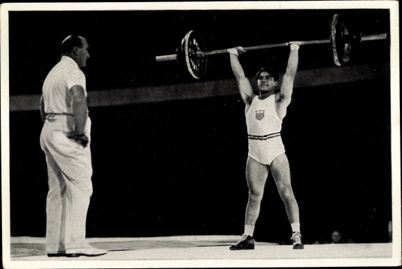 Collection picture Olympia 1936, US American weightlifter Anthony Terlazzo, featherweight