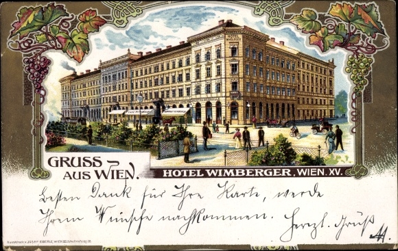 Passepartout PC Vienna 15 Rudolfsheim Fünfhaus Austria, Hotel Wimberger, grapevines