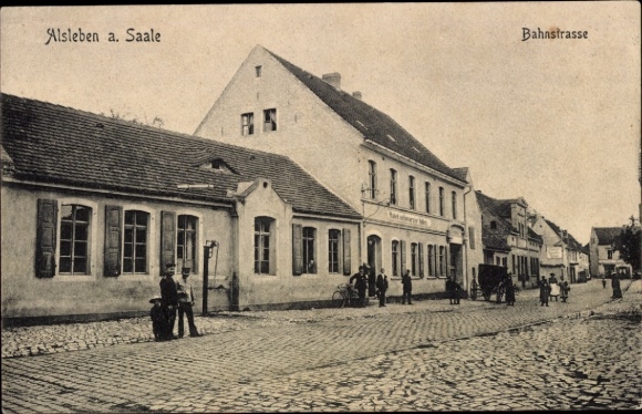 Ak Alsleben an der Saale, Bahnstraße, pension
