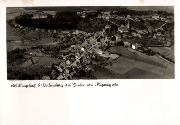 Ak Schillingsfürst in Midden-Franken, luchtfoto, Rothenburg