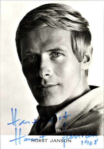 Postcard actor Horst Janson, portrait, autograph