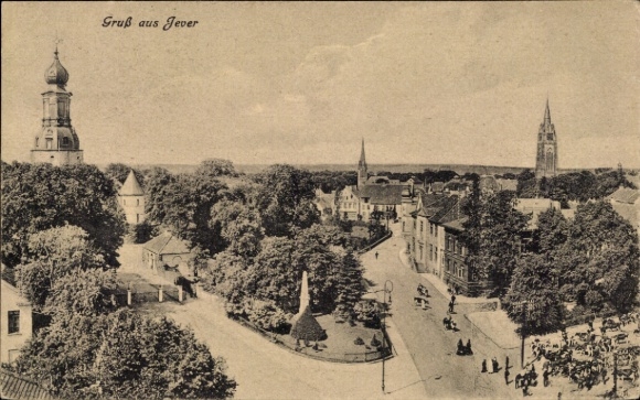 Postcard Jever in Oldenburg Friesland, Panorama