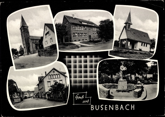 Ak Busenbach Waldbronn im Albtal Schwarzwald Baden, Kirche, Kapelle, Denkmal, Straßenpartie