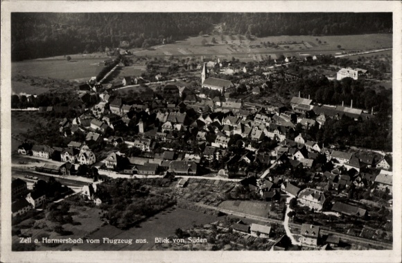 Postcard Zell am Harmersbach Black Forest Baden, aerial photograph