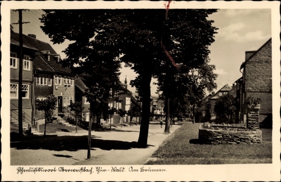 PC Oberweißbach im Weißbachtal Thuringia, at the fountain