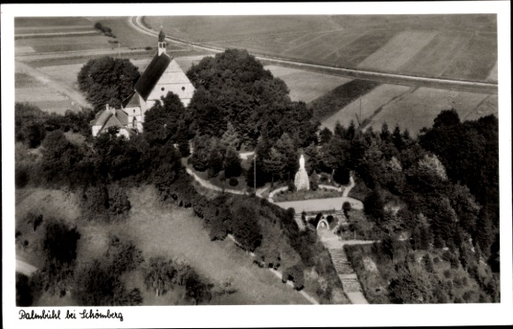 Postcard Schömberg in the Zollernalb district, Palmbühl, aerial photograph