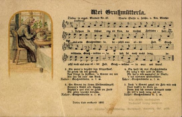 30 individual song cards, Anton Günther