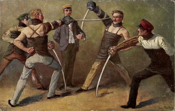 Studentika artist PC Mühlberg, Georg, saber scale, fencing students
