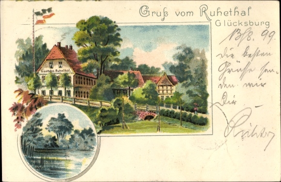 Chromo-Litho Glücksburg in Schleswig Holstein, inn and surroundings