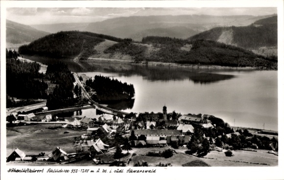 Ak Schluchsee im Schwarzwald, Landschaftsaufnahme, See, Wald, Hotel Schiff, Höhenluftkurort