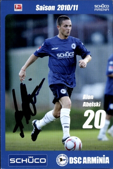 Autograph card footballer Alon Abelski, DSC Arminia Bielefeld, autograph