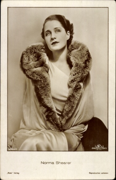KP aktorka Norma Shearer, portret, futro, Ross Verlag 49001