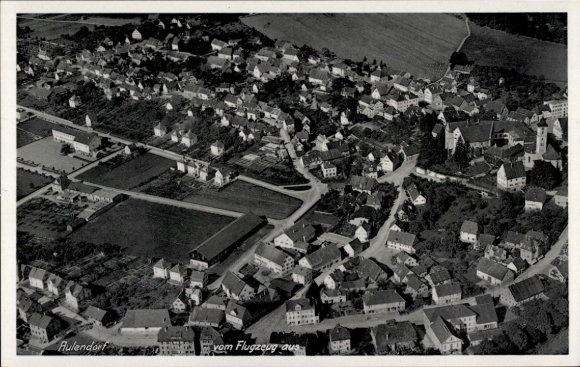 Postcard Aulendorf in Württemberg, aerial photograph
