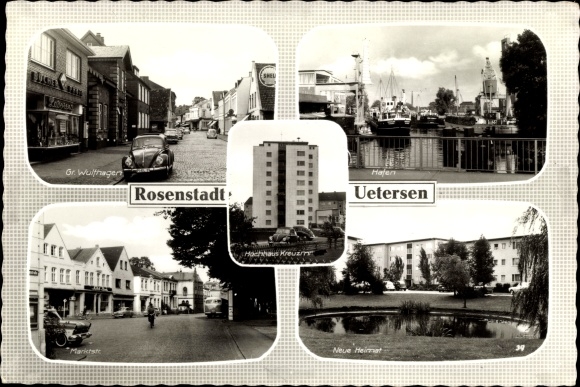 PC Uetersen in Holstein, port, Gr. Wulfhagen, Marktstraße, Neue Heimat, high-rise