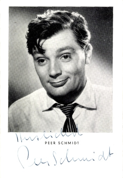 Postcard actor Peer Schmidt, film Me and You, autograph