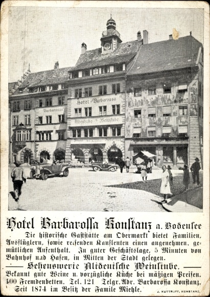 KP Constance nad Jeziorem Bodeńskim, Hotel Barbarossa na Obermarkt