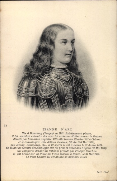 Artist PC Jeanne d&#39;Arc, The Maid of Orléans, French National Heroine, portrait