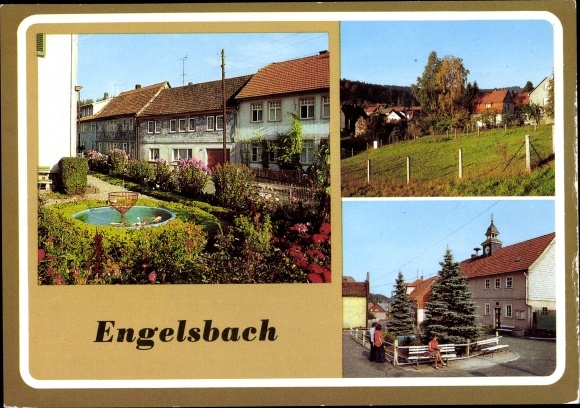 Postcard Engelsbach Leinatal Thuringia, main street, village street
