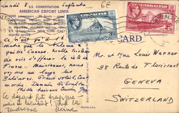 Ak Steamer Constitution, Amerikaanse exportlijnen