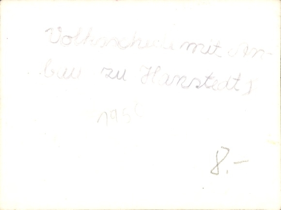 Photo Postcard Hanstedt in der Nordheide, elementary school with extension, 1956