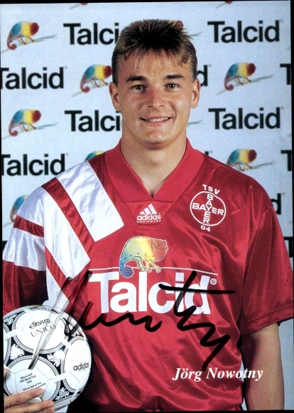 Autogrammkarte Fußballer Jörg Nowotny, Bayer Leverkusen, Autogramm