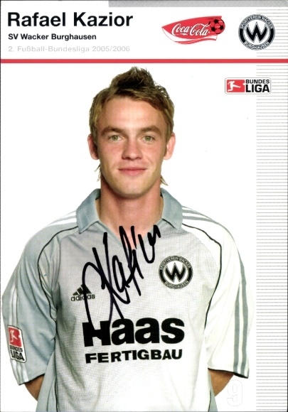 Autogrammkarte Fußballer Rafael Kazior, SV Wacker Burghausen, Autogramm