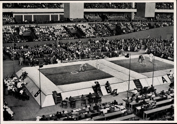 Collection picture Olympia 1936, wrestling competition in the Germany Hall