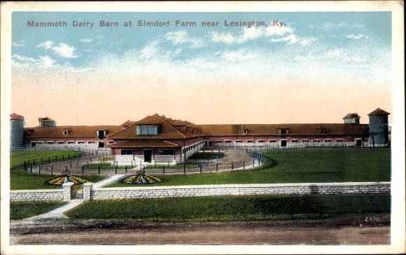 Ansichtkaart Lexington Kentucky de VS, Mammoet Zuivelschuur, Elmdorf Farm
