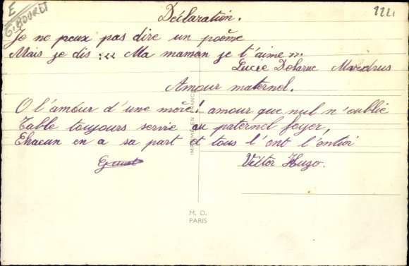 Artist Postcard Bouret, Germaine, Fete des mères