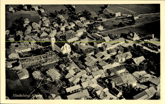 Postcard Bad Hindelang in the Oberallgäu, aerial photograph