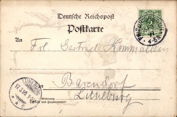 Embossed Passepartout Postcard Friedrichsruh Aumühle in the Duchy of Lauenburg, Mausoleum, Prince Bismarck