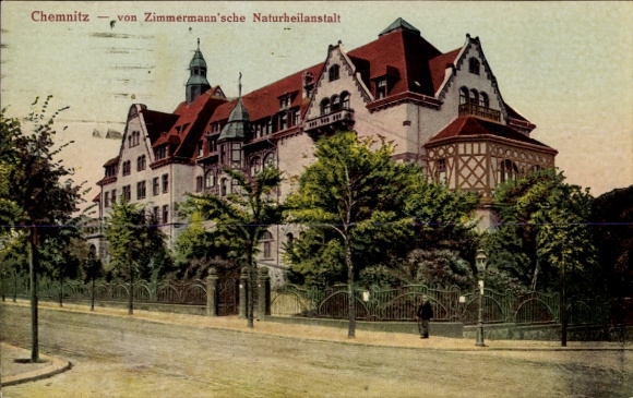Postcard Chemnitz, Zimmermann Naturopathic Institute