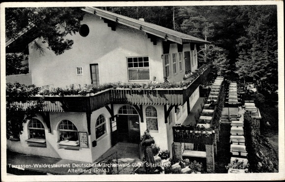 Ak Altenberg Odenthal Bergisches Land, Terrassen Waldrestaurant Deutscher Märchenwald