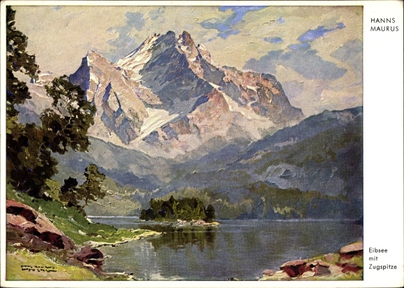 Artist PC Maurus, Hanns, Grainau in Upper Bavaria, Eibsee, Zugspitze