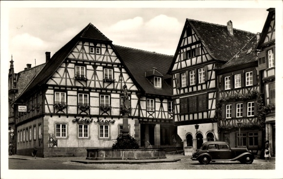 Postcard Bretten in Baden, Hotel Krone