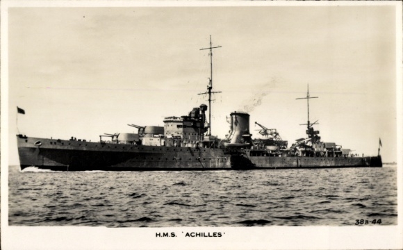Postcard British warship, light cruiser HMS Achilles