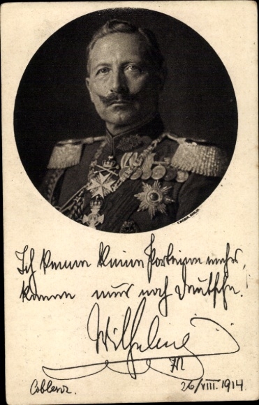 Postcard Kaiser Wilhelm II., Portrait, I no longer know any parties, quote 1914