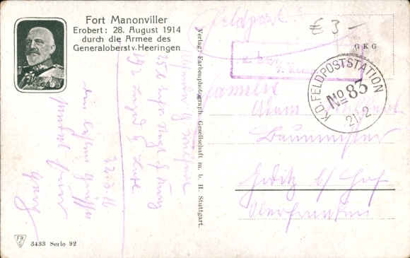 Artist Postcard Bürger, W., Manonviller Meurthe et Moselle, Conquest of the city by Heeringen 1914