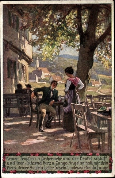 Song artist Postcard Hey, Paul, No more drops in the cup, folk song cards 40