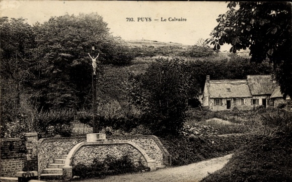 CPA Puys Seine Maritime, Le Calvaire