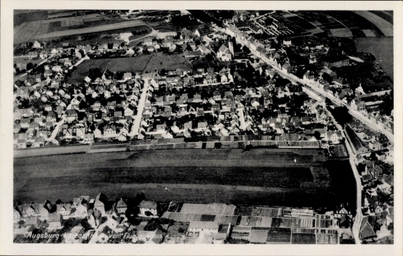 Postcard Augsburg in Swabia, aerial photograph