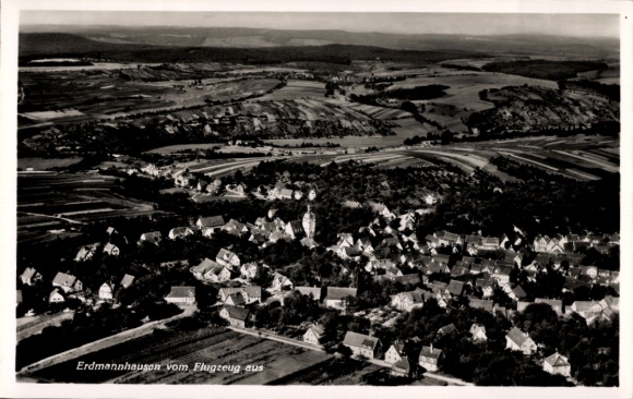 Postcard Erdmannhausen in Württemberg, aerial photograph