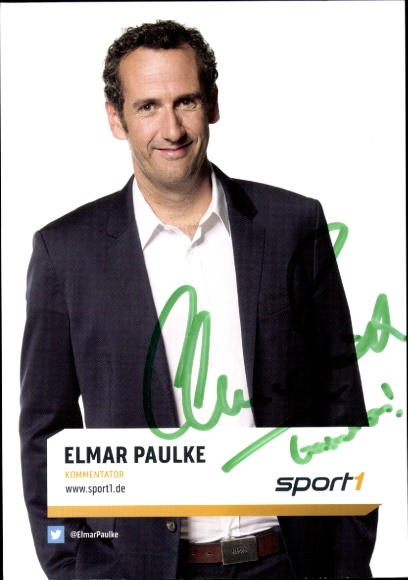 Postcard Commentator Elmar Paulke, Portrait, Sport 1, Autograph