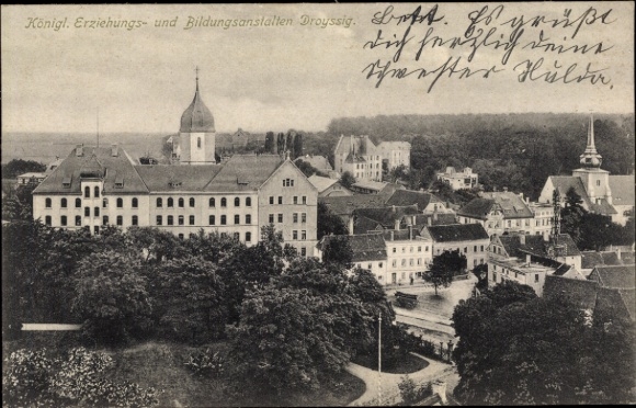 Ak Droyßig im Burgenlandkreis, Königl. Erziehungsanstalten, schöne Aussicht,  Architektur