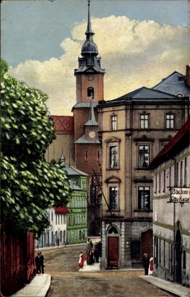 Ak Oederan Sachsen, Sonniger Sonntag Nachmittag, Frankenberger Straße, Bäcker, Photochromie