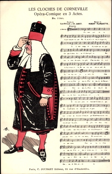 Song Postcard Les Cloches de Corneville, Opéra-Comique en 3 Actes, Robert Planquette
