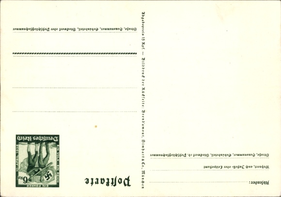 Postal stationery Postcard Klein, One People, One Reich, One Führer, Anschluss of Austria 1938, Greater Germany