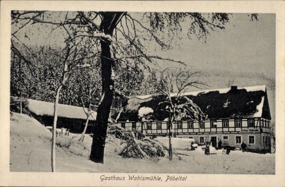 Postcard Niederpöbel Dippoldiswalde in the Ore Mountains, Wahlsmühle in the Pöbeltal
