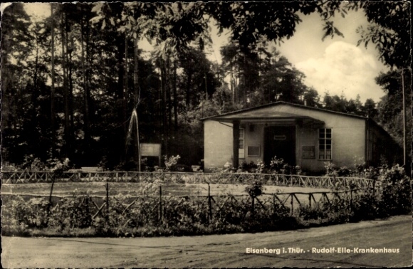 Postcard Eisenberg in Thuringia, Rudolf Elle Hospital